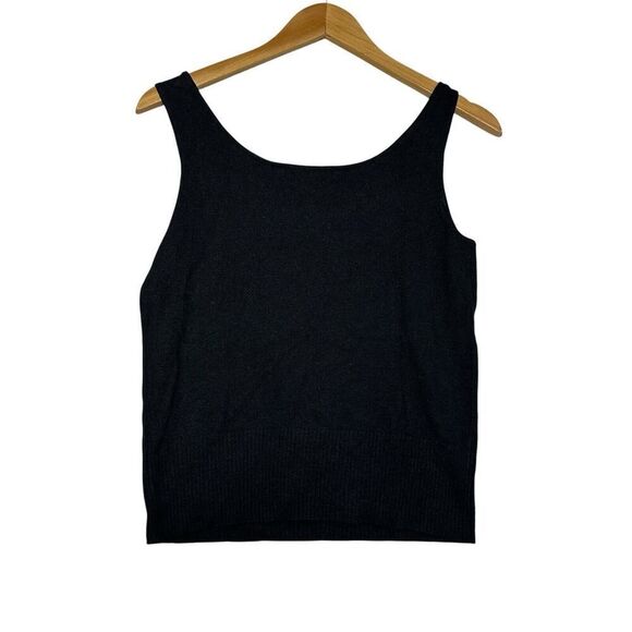 Sigrid Olsen Small Petite Silk Black Beaded Eyelet Collar Sweater Tank Top Vest - Picture 6 of 7